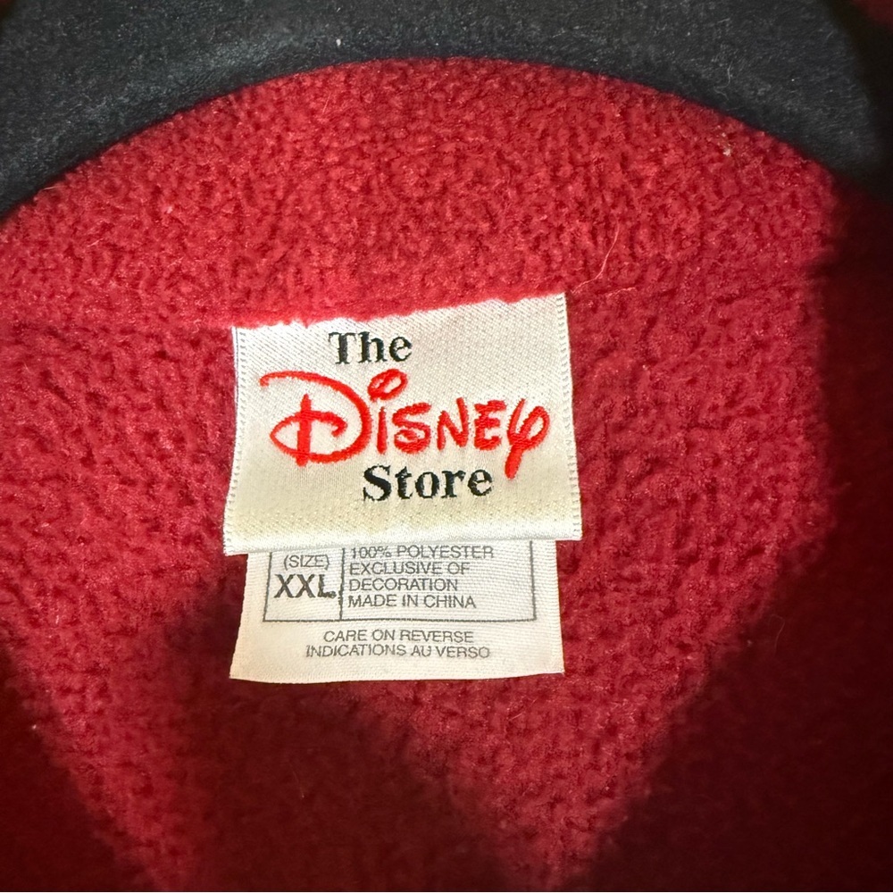 Vintage Plus Size Disney Store Winnie The Pooh Snowflake Fleece Jacket Red XXL - Picture 3 of 7